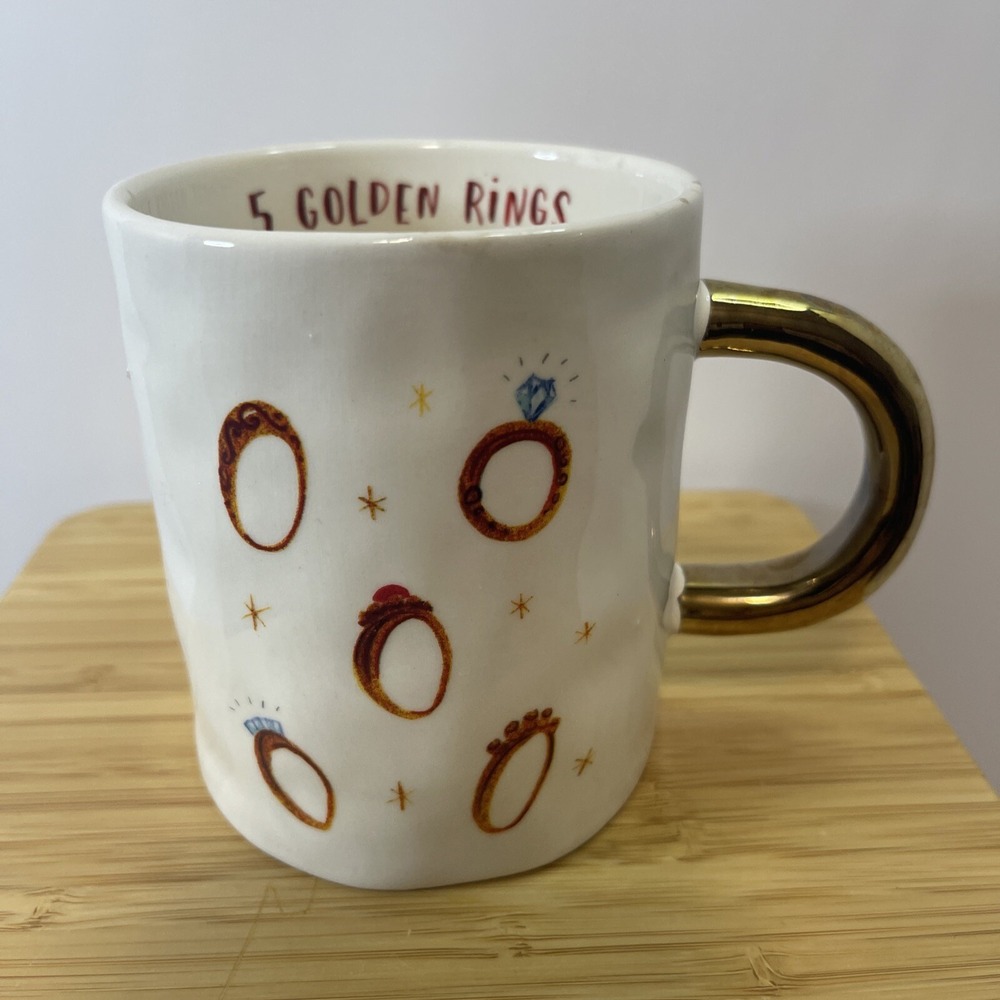 Angela Staehling BOOVILLE by Magenta Stoneware 16oz 5 Golden‎ Rings Mug